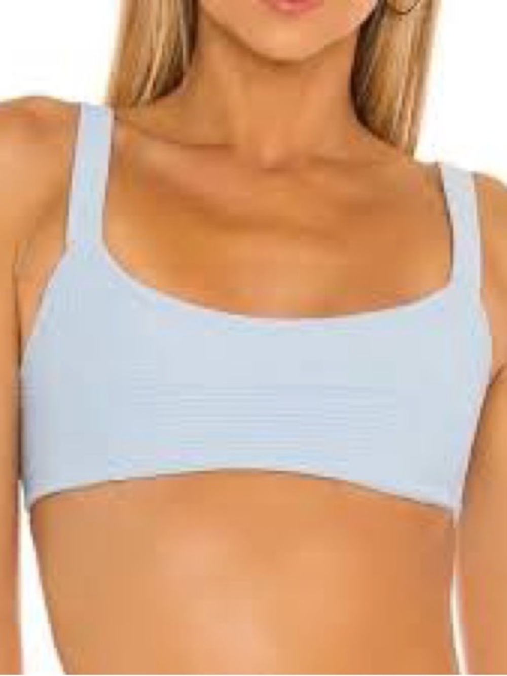 l*space Light Blue Ribbed Bikini Top